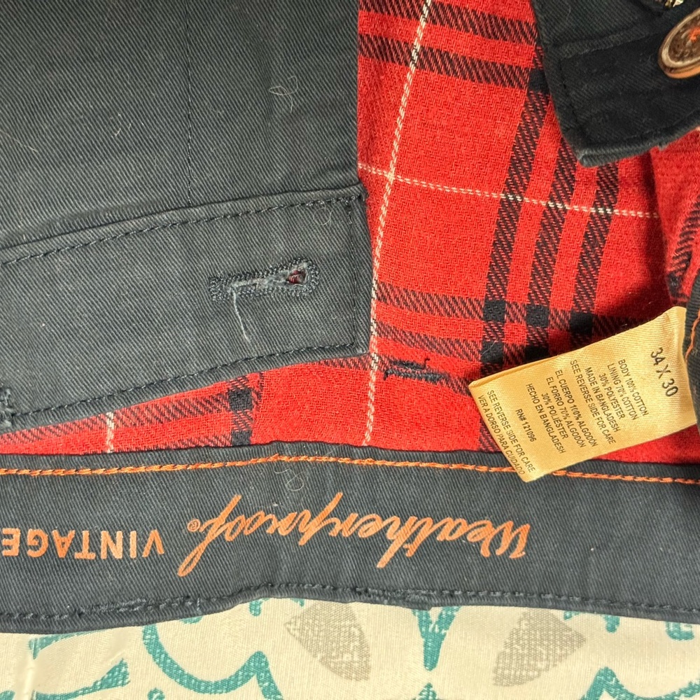Weatherproof Men’s Flannel lined Dark Blue Pants 34 waist x 30 length - Picture 2 of 4